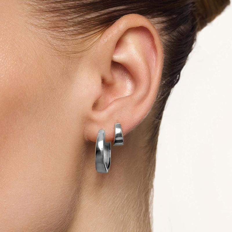 Gia Hoops Earrings | White Gold