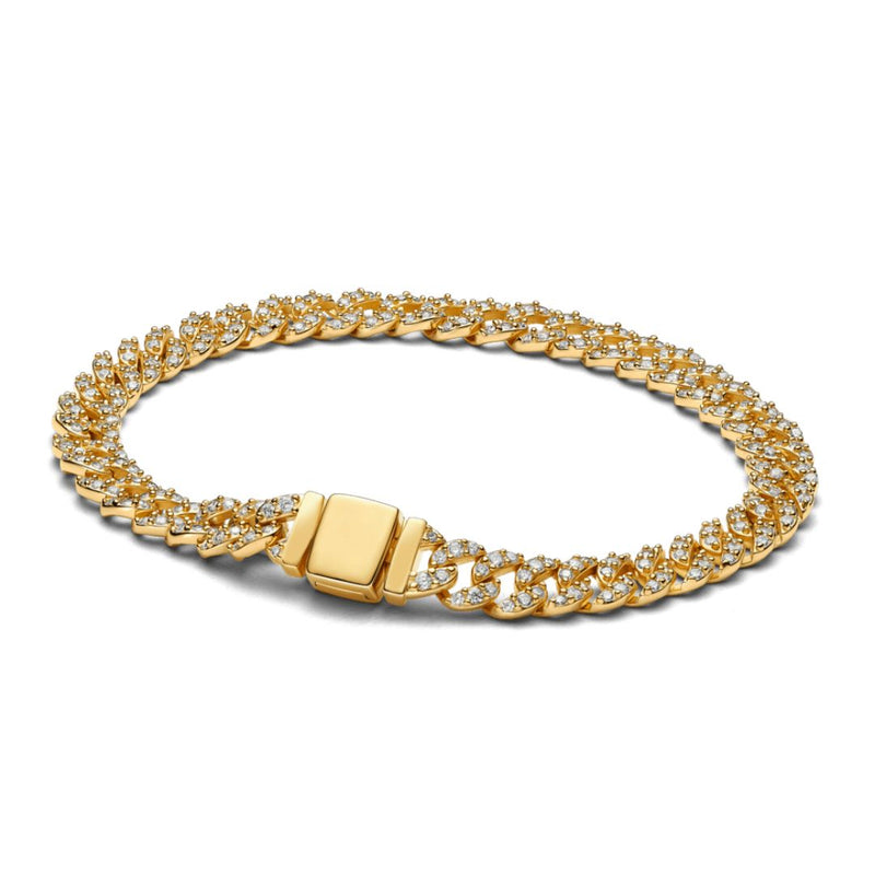 Daisy - Gold Moissanite Cuban Bracelet