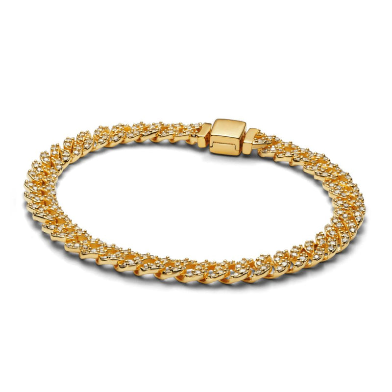 Daisy - Gold Moissanite Cuban Bracelet