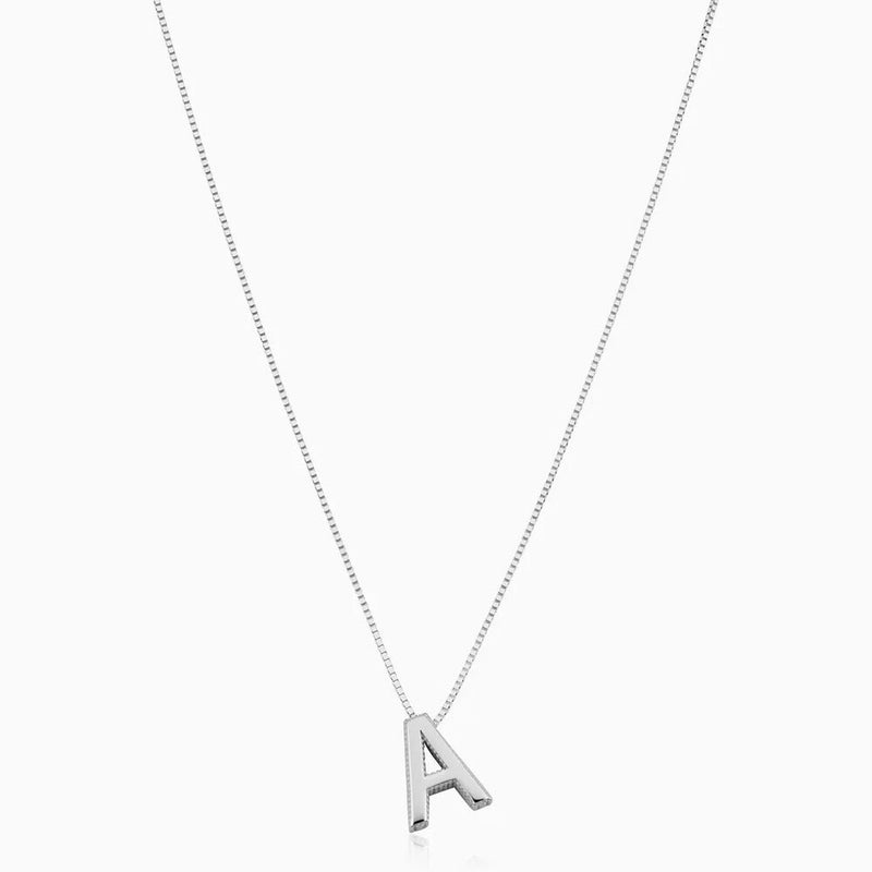 Initial Necklace in White Gold - Love Letter Design