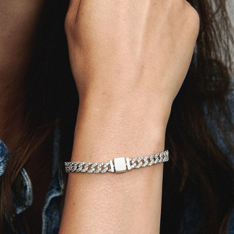 Daisy - Gold Moissanite Cuban Bracelet