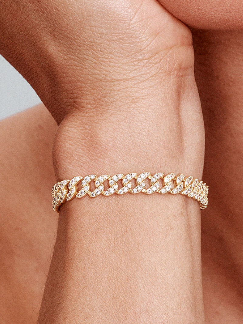 White Gold Moissanite Cuban Bracelet