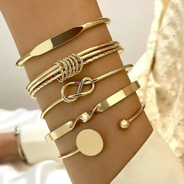 Celeste - Gold Knotted Elegance Bracelet Set
