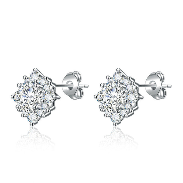 Luna Glow White Gold Earrings