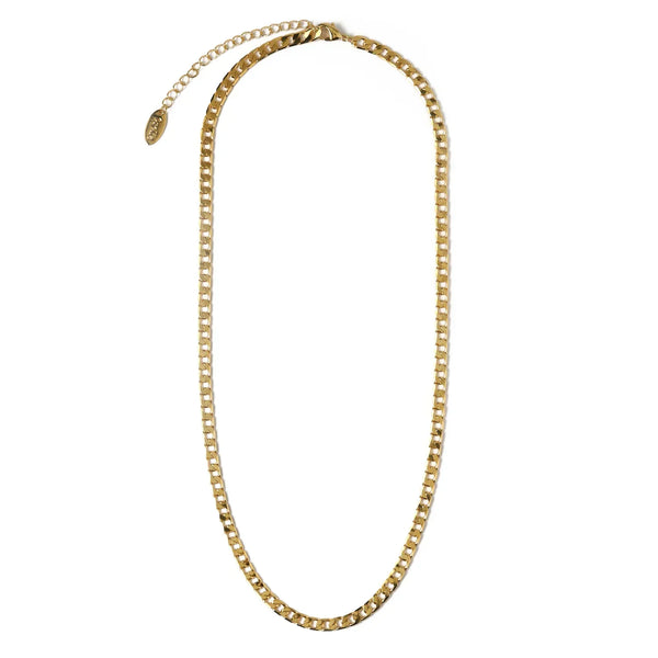 Carla - Gold Flat Link Curb Chain Necklace