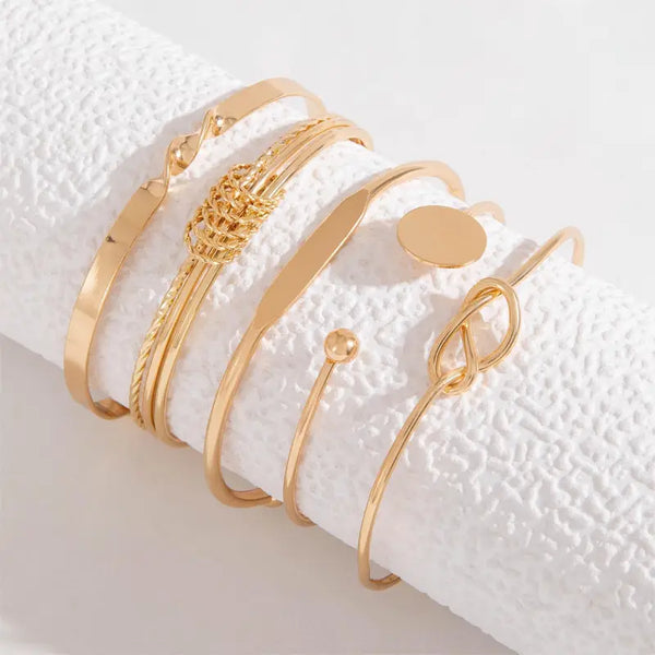 Celeste - Gold Knotted Elegance Bracelet Set