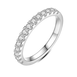 White Gold Moissanite Wedding Band