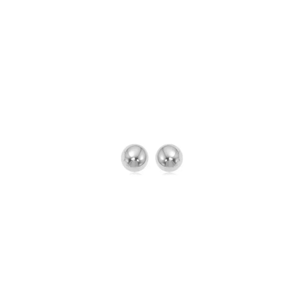 White Gold Ball Stud Earrings