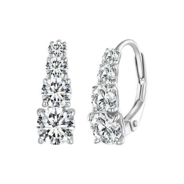 Carol Four-Stone Earrings in White Gold