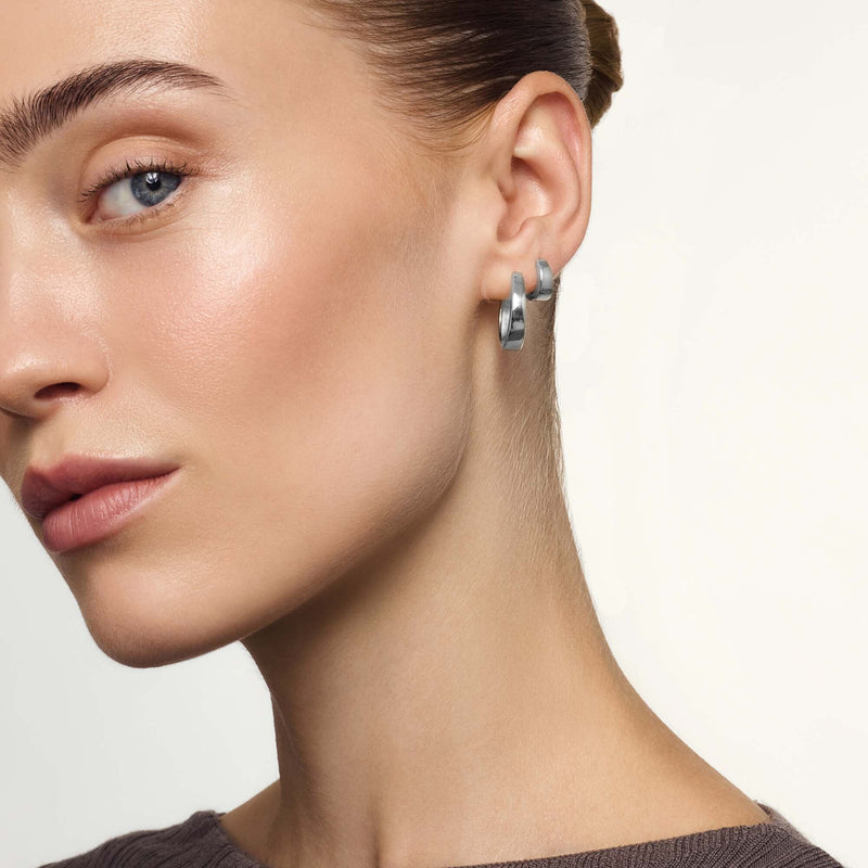 Gia Hoops Earrings | White Gold