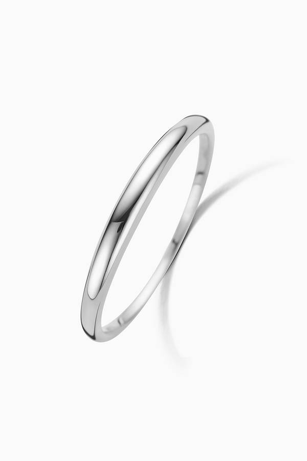 White Gold Slim Dome Ring