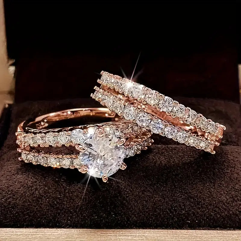 Bethany - Gold Eternal Radiance Ring Set