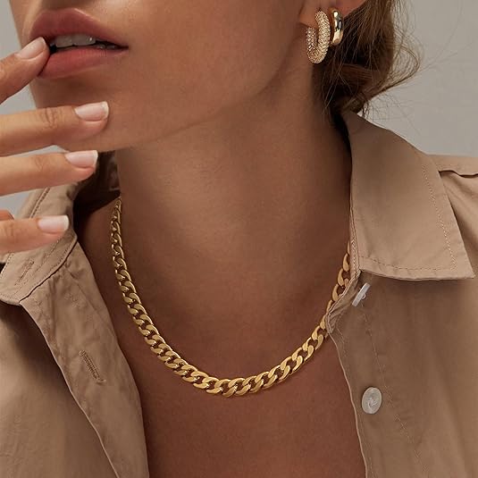 Abigail - Bold Gold Cuban Link Necklace