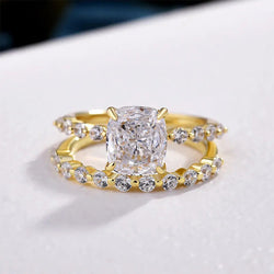 Isabella - Gold Bridal Cushion 2-Piece Ring Set
