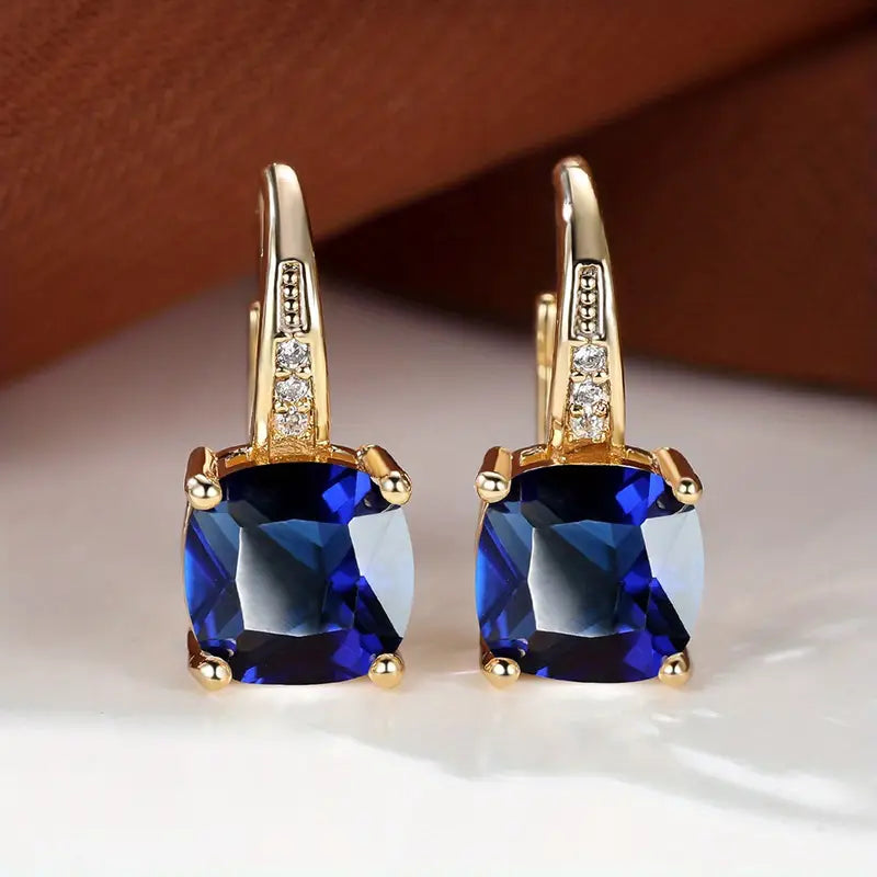 Candice - Gold Mystic Stone Hoop Earrings