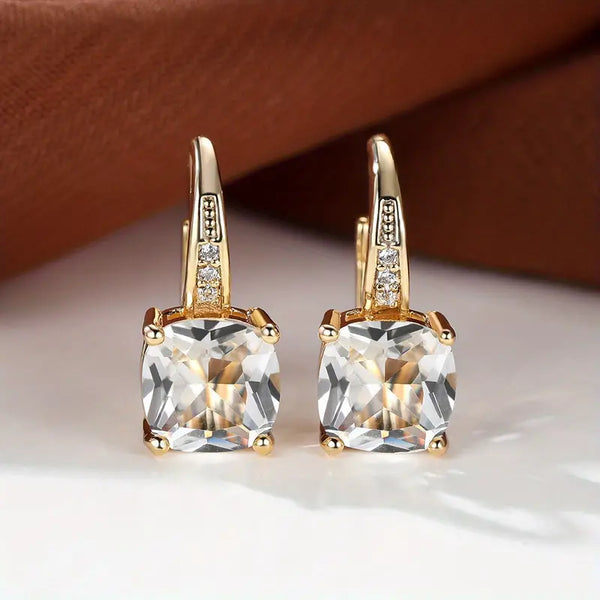 Candice - Gold Mystic Stone Hoop Earrings