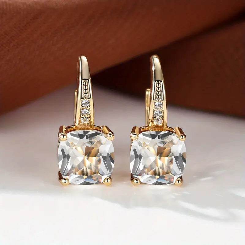 Candice - Gold Mystic Stone Hoop Earrings