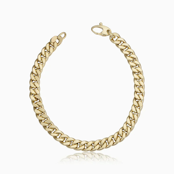 Cuban Link Bracelet in White Gold