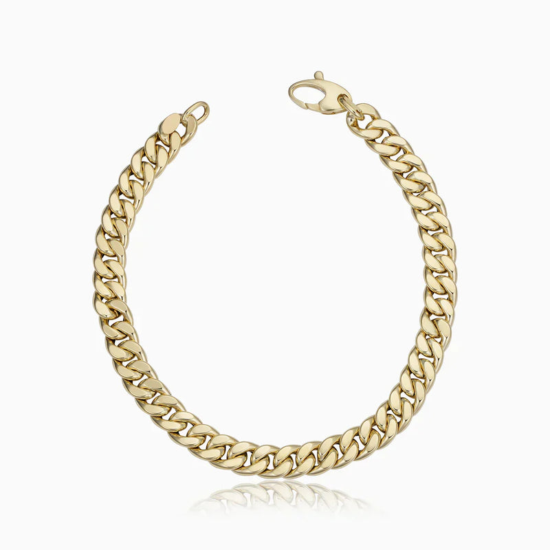 Cuban Link Bracelet in White Gold