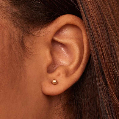 White Gold Ball Stud Earrings