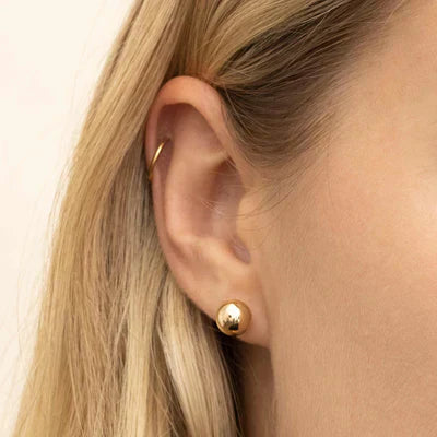 White Gold Ball Stud Earrings