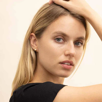 White Gold Ball Stud Earrings