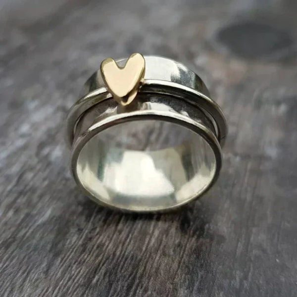 Bethany - Silver Vintage Heart Dangle Ring