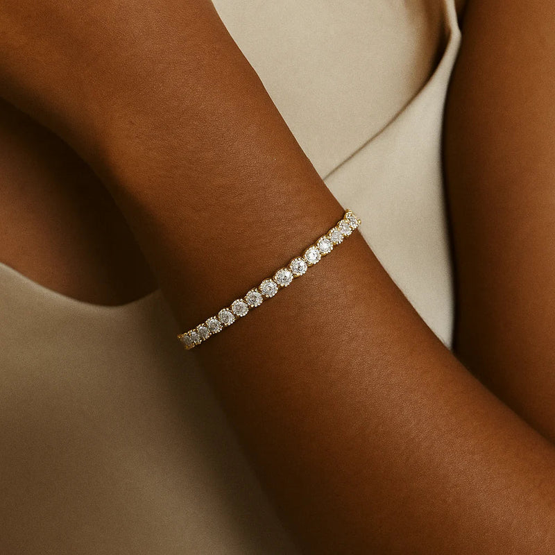 Barbara - Gold Moissanite Tennis Bracelet