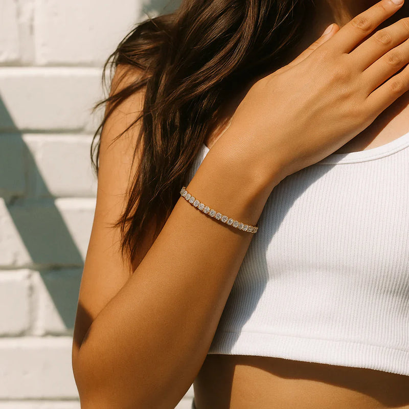 Barbara - Gold Moissanite Tennis Bracelet