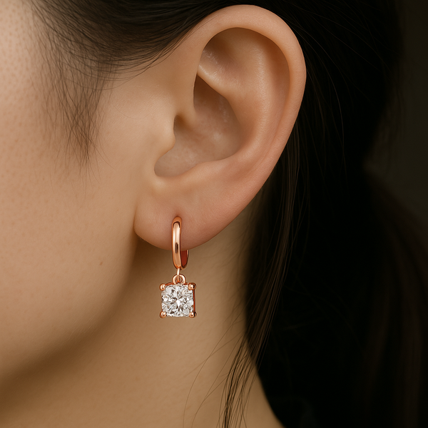 Rose - Gold Aurora Square Drop Earrings