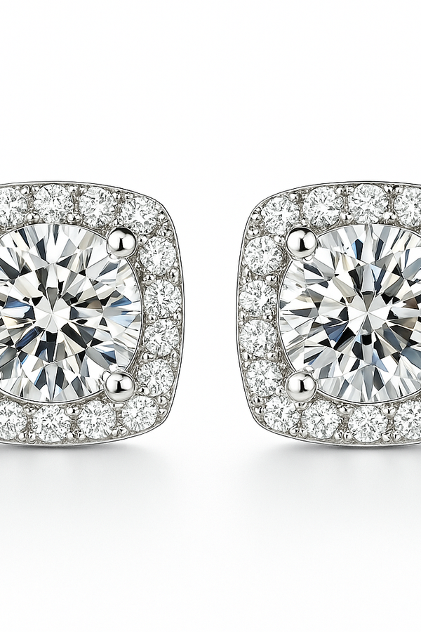 White Gold Iced Glamour Earrings