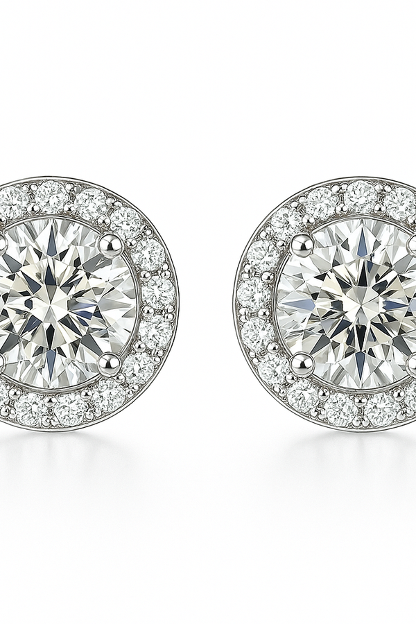 Elowen - White Gold Glacé Glamour Round Earrings