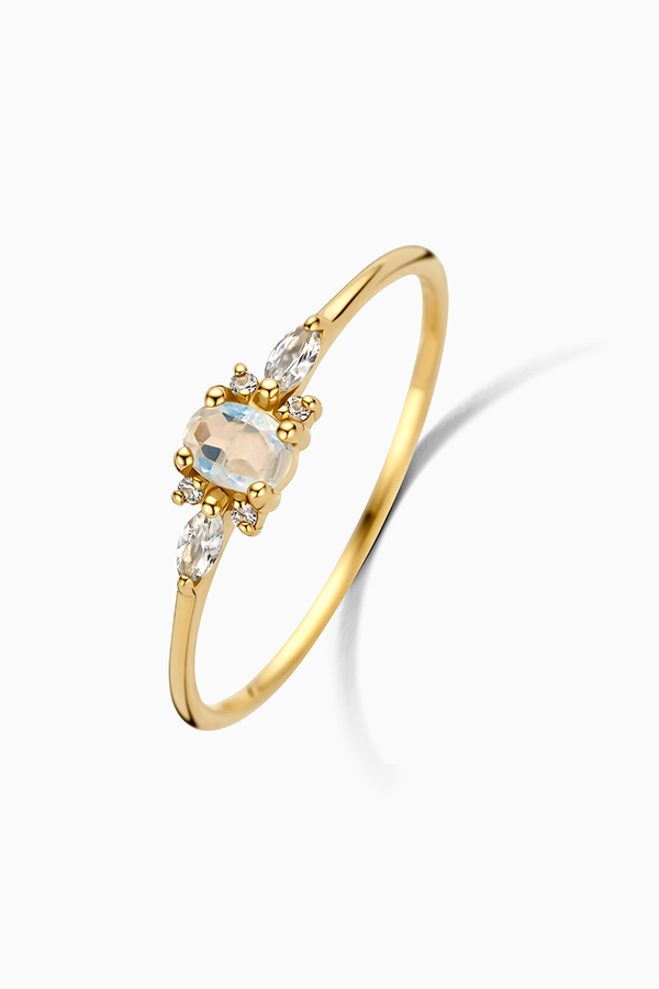 Gold Moonstone Muse Ring