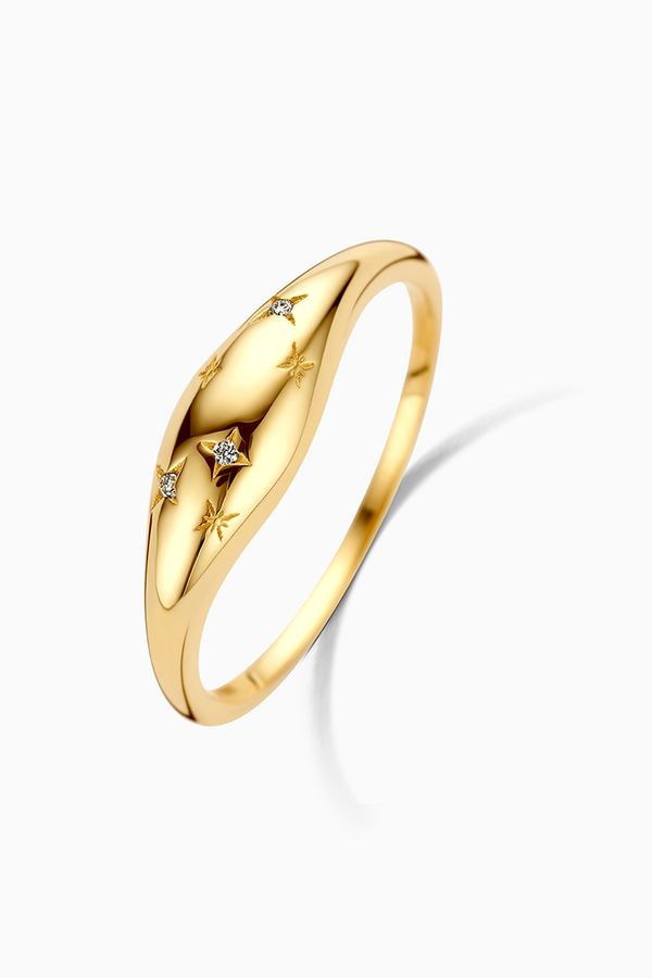 Gold Diamond Dome Ring