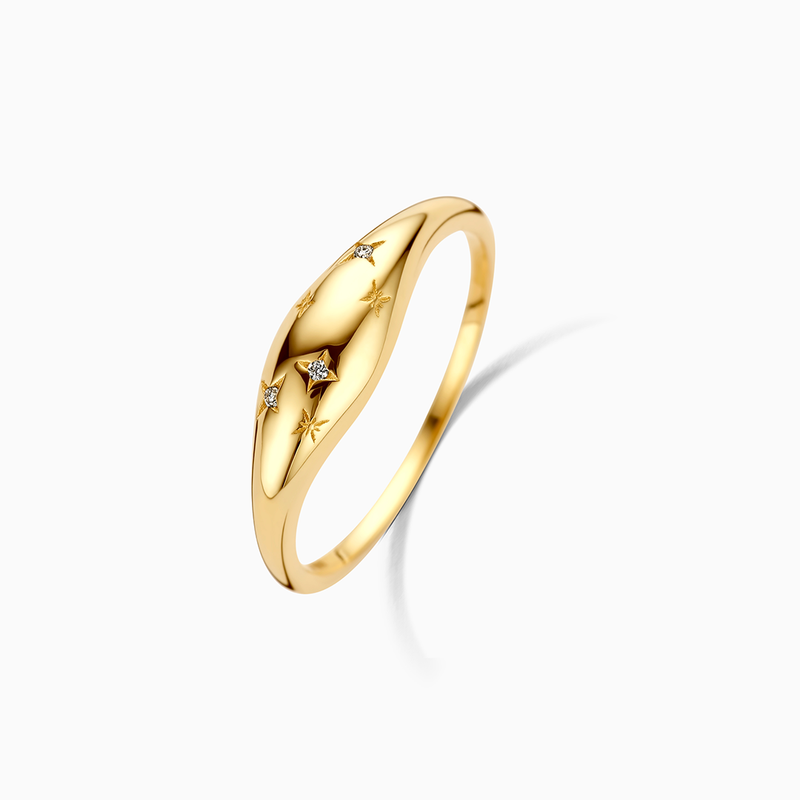 Gold Diamond Dome Ring