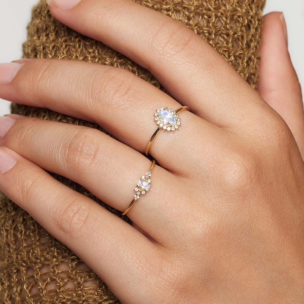 Gold Moonstone Muse Ring