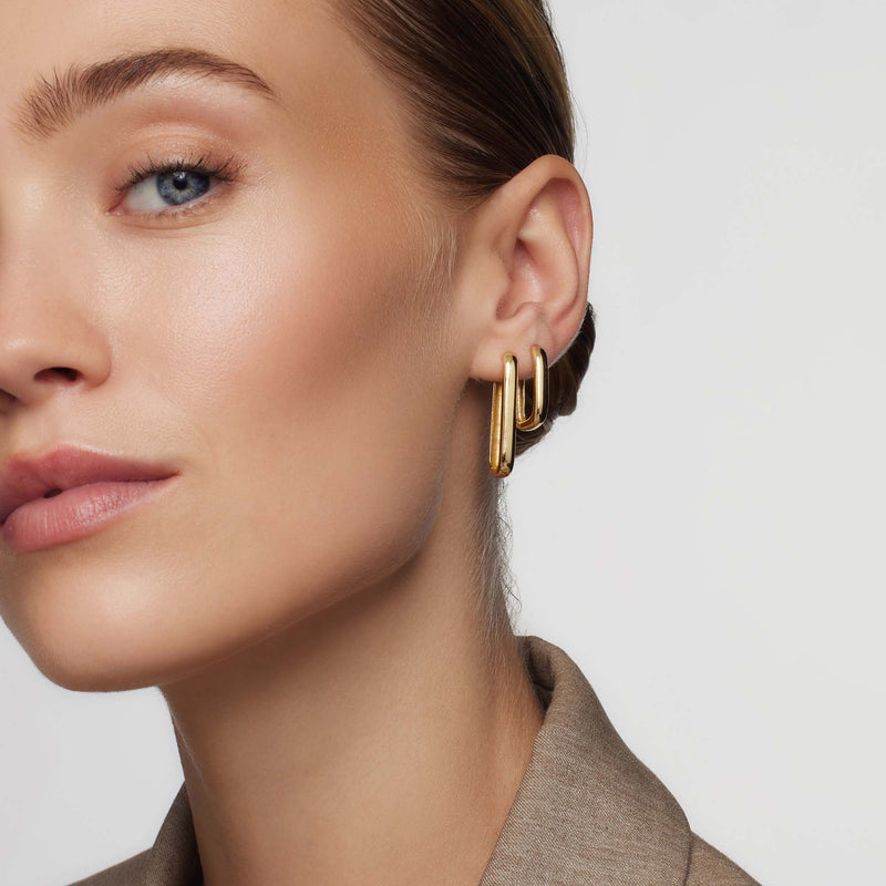 Diana - Gold Large Icon Pavé Hoop Earrings