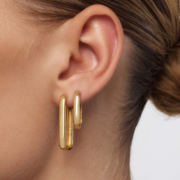 Diana - Gold Large Icon Pavé Hoop Earrings