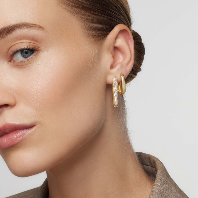 Diana - Gold Large Icon Pavé Hoop Earrings
