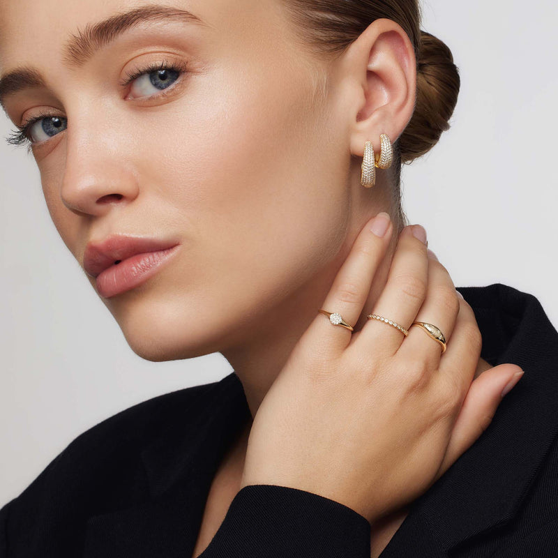 Gold Diamond Dome Ring
