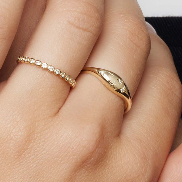 Gold Diamond Dome Ring