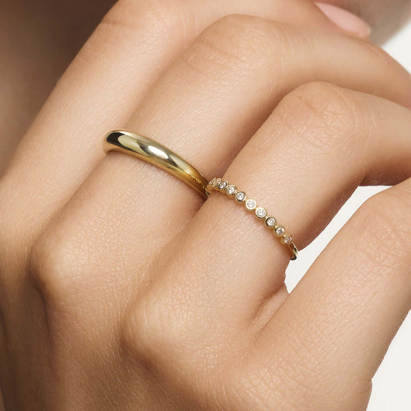 Gold Diamond Bubble Ring