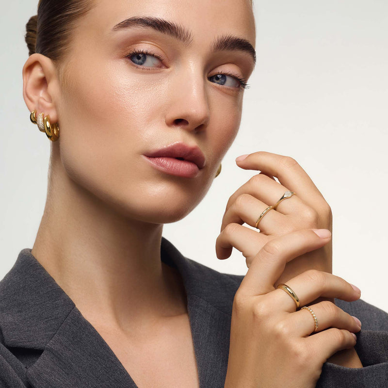 White Gold Diamond Bubble Ring