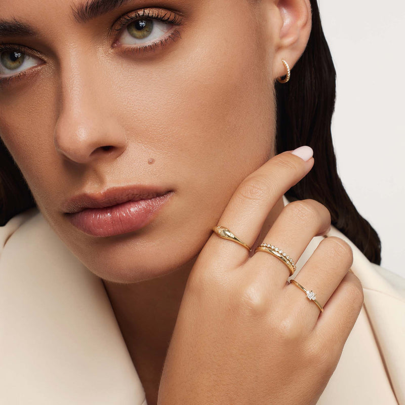 Gold Diamond Dome Ring