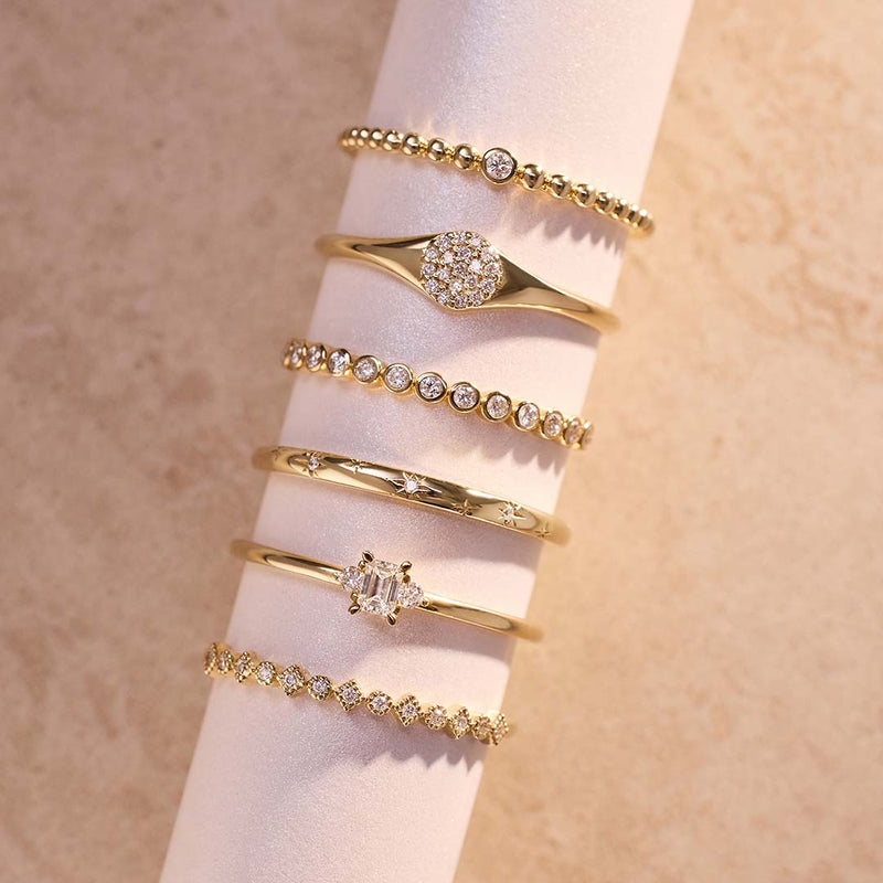 White Gold Diamond Bubble Ring