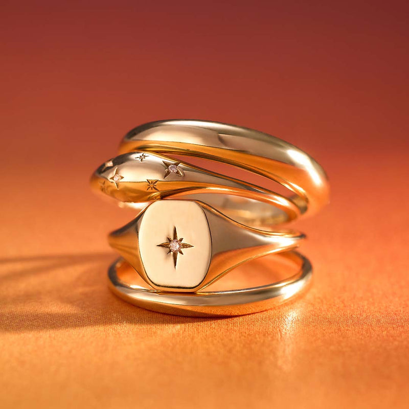 Gold Diamond Dome Ring