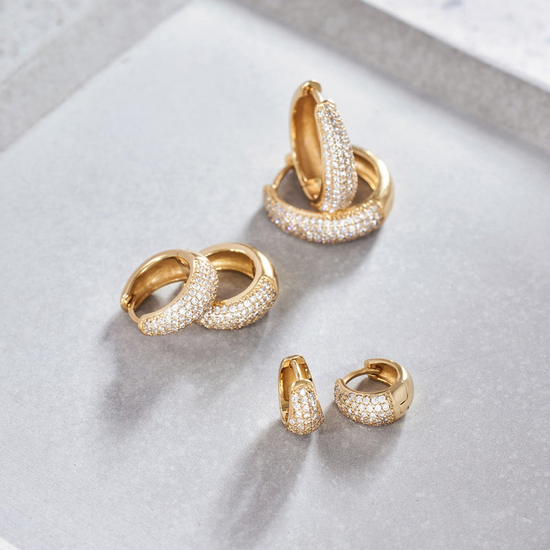 Jules Mini Hoop Earrings in White Gold