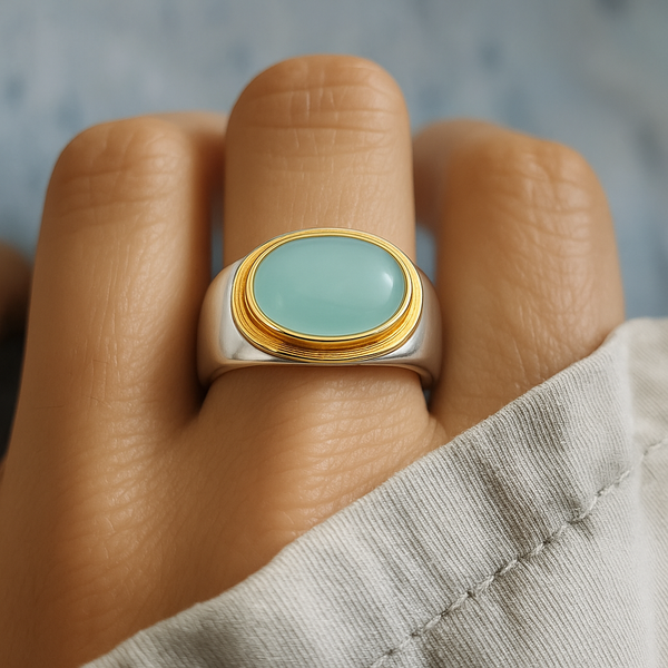 Gabi - Retro Green Moonstone Ring