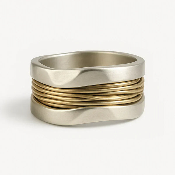 Ring with Silver and Gold Threads