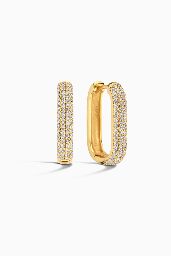 Ellen - Gold Icon Pavé Hoop Earrings